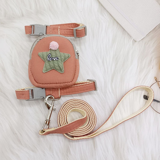 Dog Traction Rope Adjustable Pet Knapsack Poodle