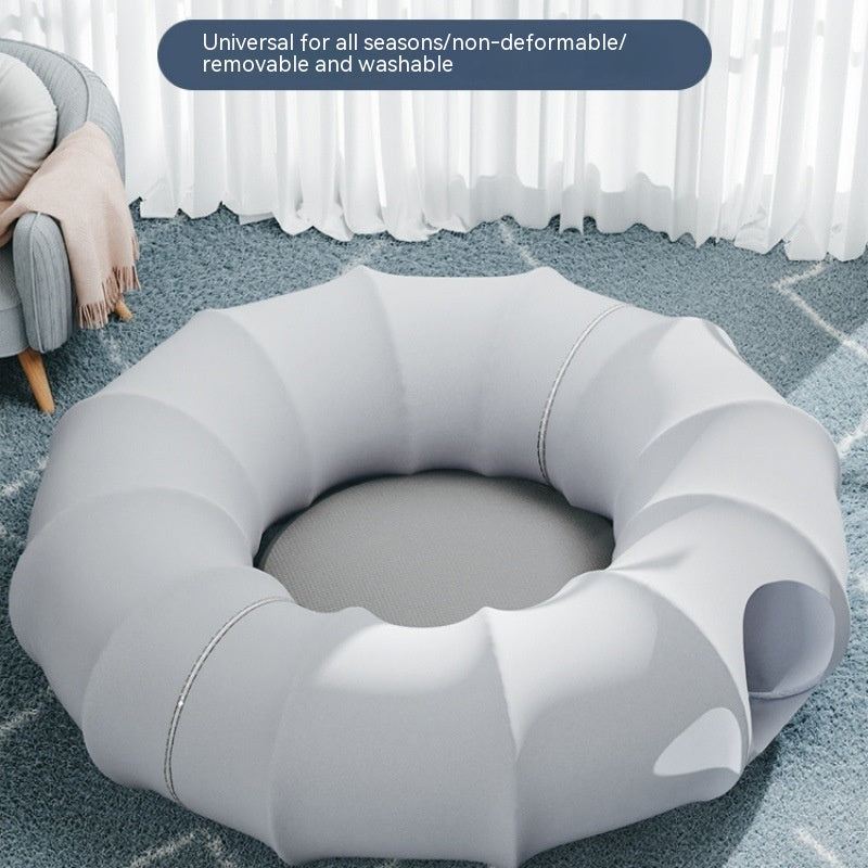 XL Tunnel Cat Bed – Breathable, Foldable Hideaway for Large Cats (Up to 15kg+)