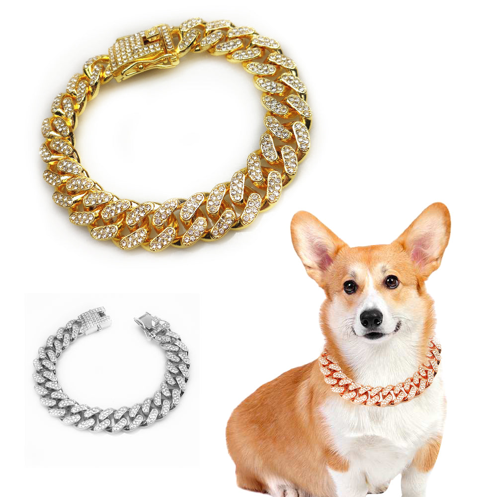 Hip-Hop Style Alloy Chain Necklace – Unisex Bling for Pets or People