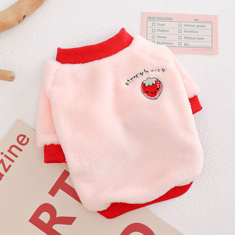 Warm Fleece Pet Clothes Cute Fruit