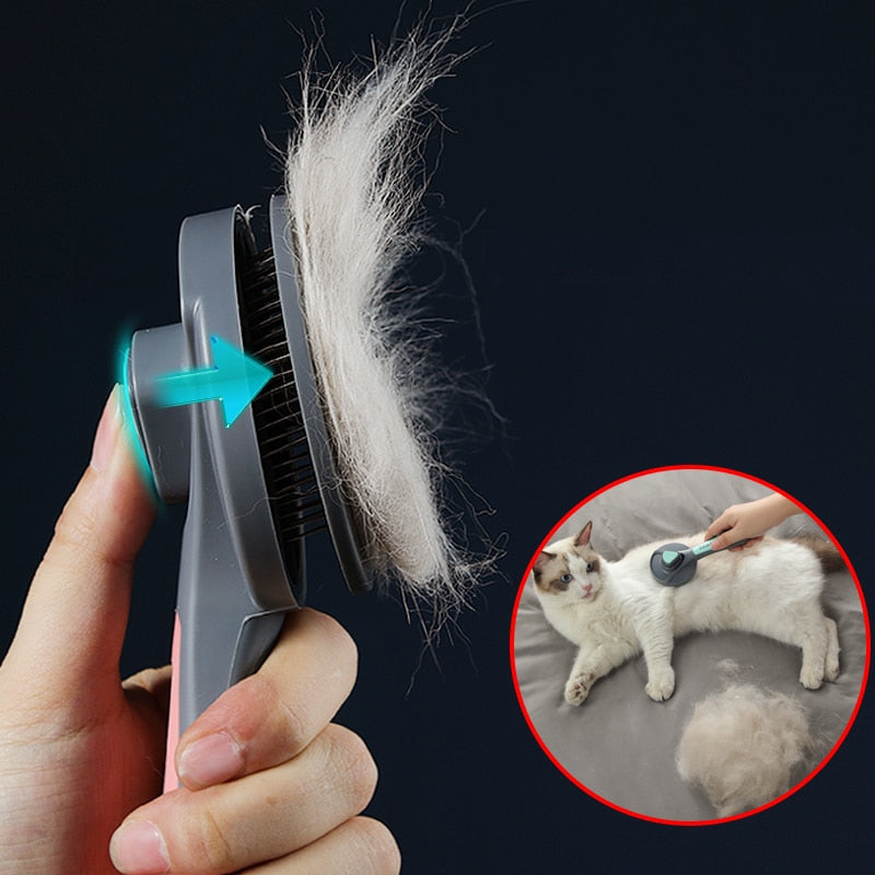 Kimpets Self-Cleaning Cat Comb – Premium Grooming Brush for Tangles & Shedding