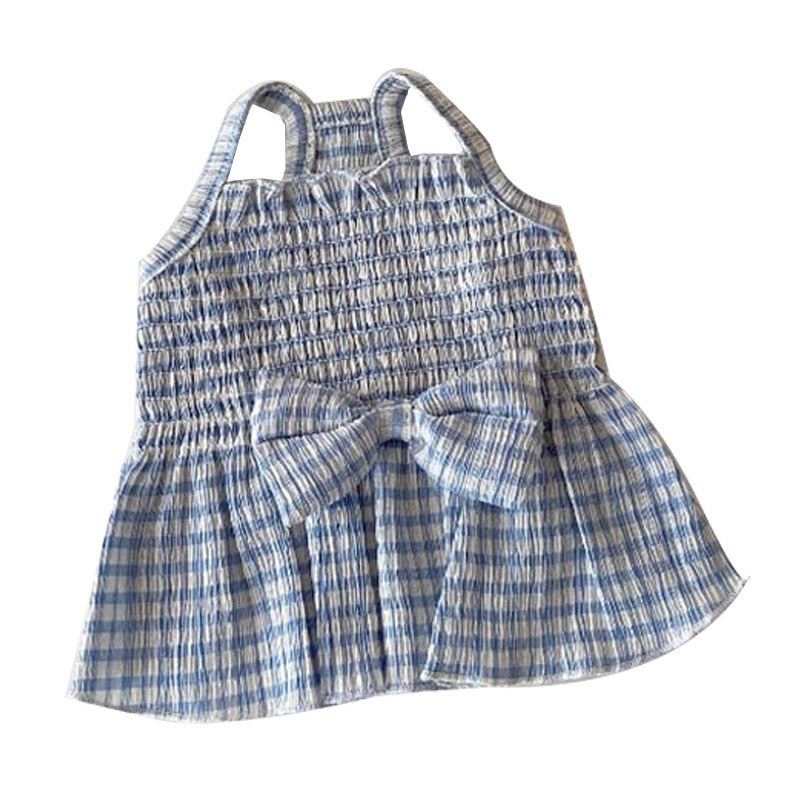 Cute Summer Plaid Skirt Pet Clothing