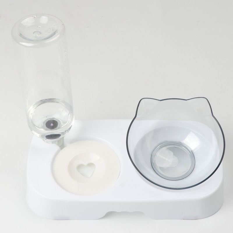 Pet Cat Bowl Automatic Feeder Water Dispenser