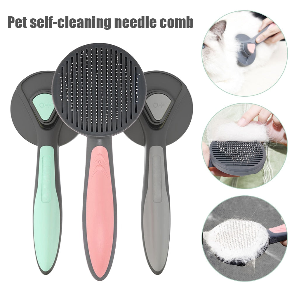Kimpets Self-Cleaning Cat Comb – Premium Grooming Brush for Tangles & Shedding