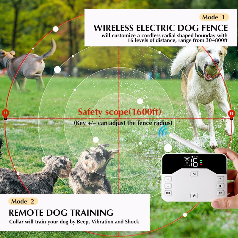 2 IN 1 Wireless Electronic Dog Fence System