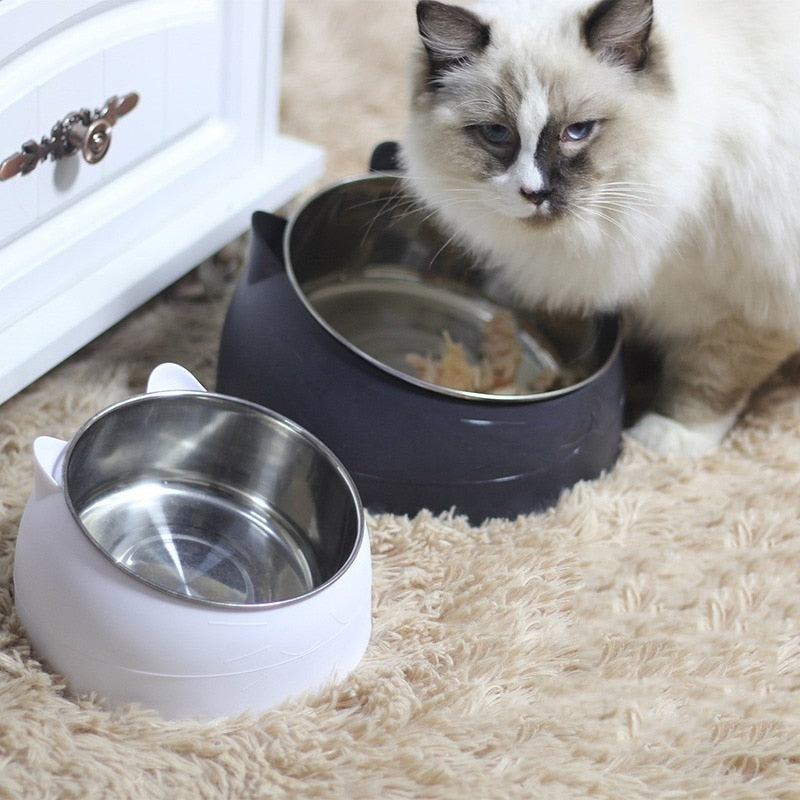 Cat Dog Bowl 15 Degrees Raised Stainless Steel