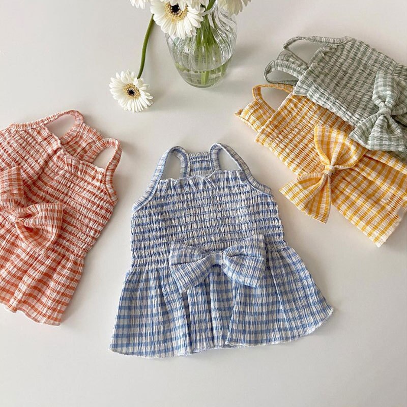 Cute Summer Plaid Skirt Pet Clothing