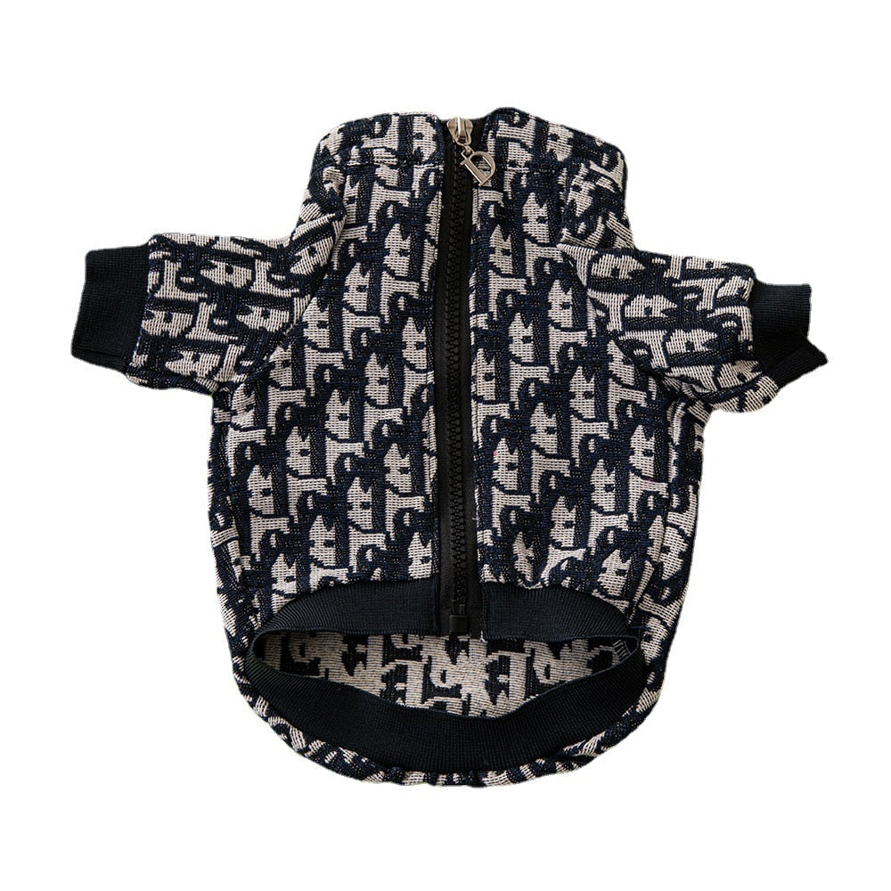 Fashion Dog Jacket with D-Ring & Zipper – Warm, Stylish & Harness-Ready