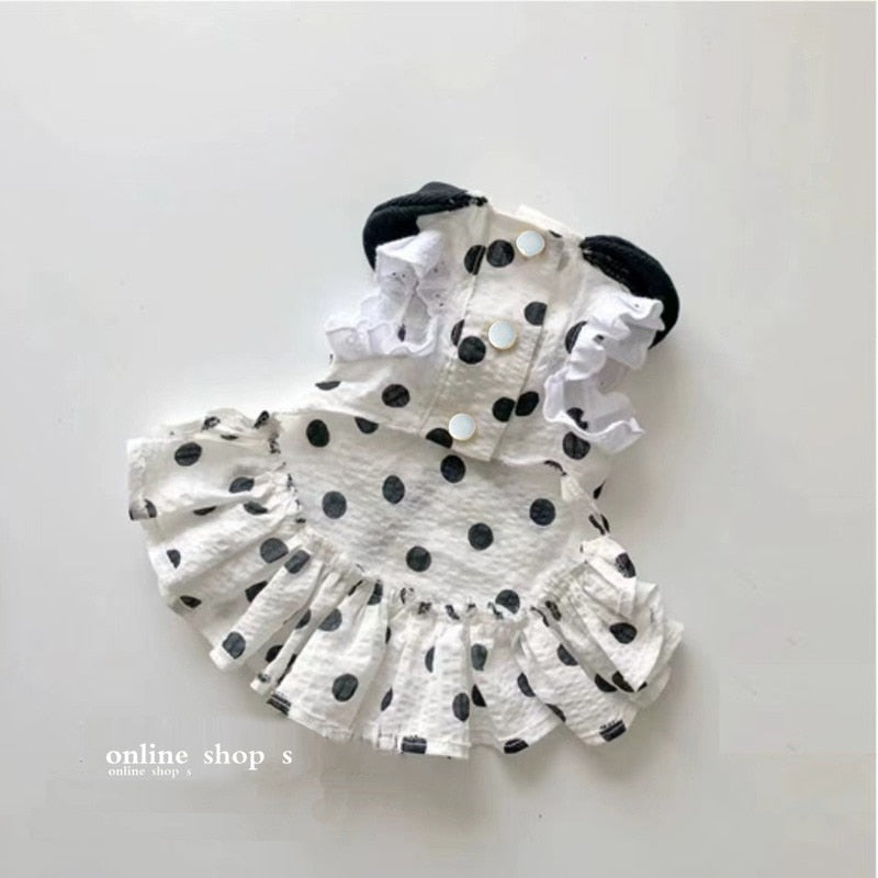 Dot Princess Dress Pet Dog Clothes Cat