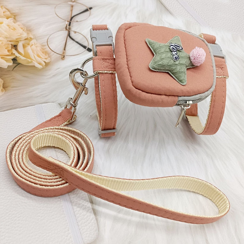 Dog Traction Rope Adjustable Pet Knapsack Poodle