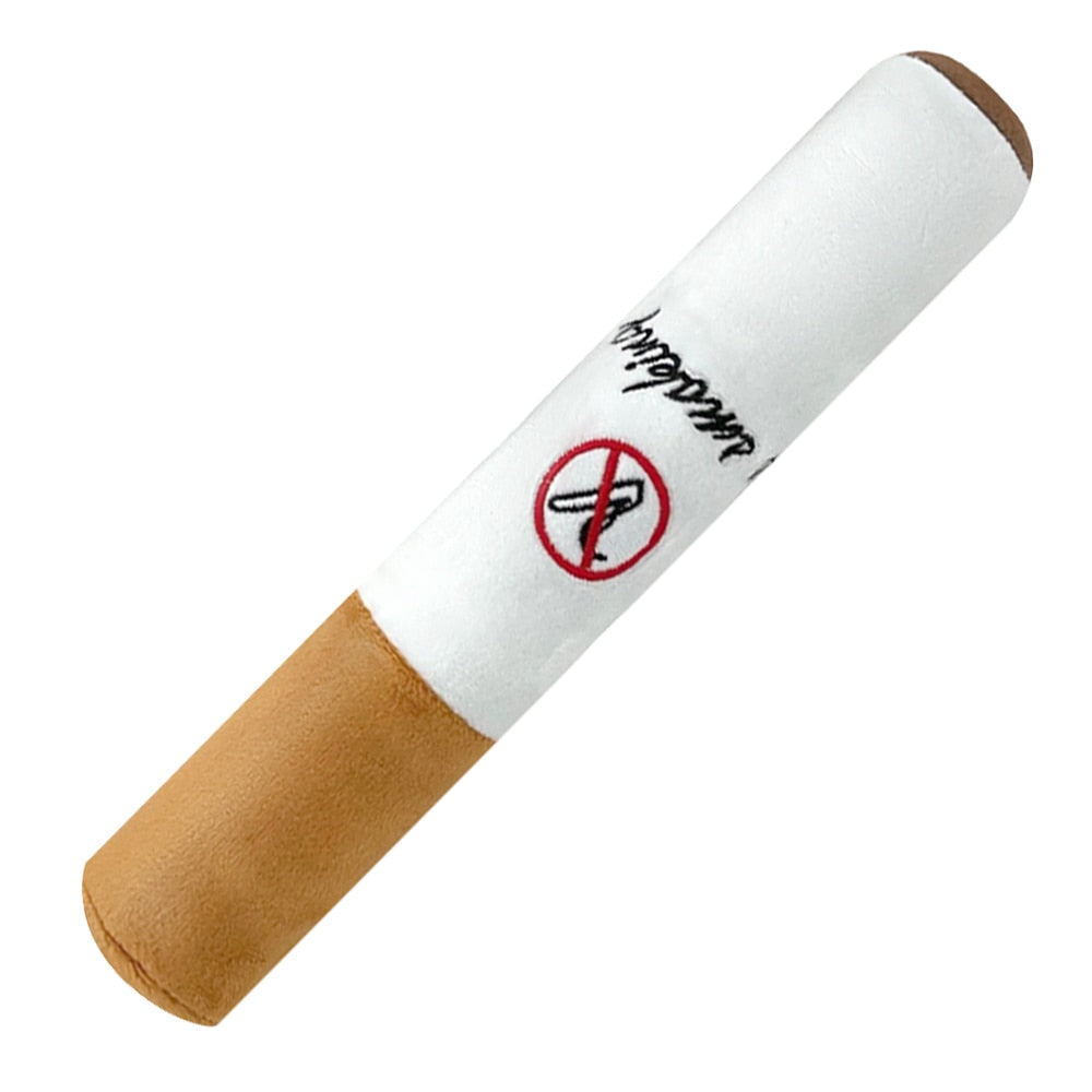 Funny Cigar Plush Dog Toy – Soft, Squeaky & Hilarious Pet Chew Toy
