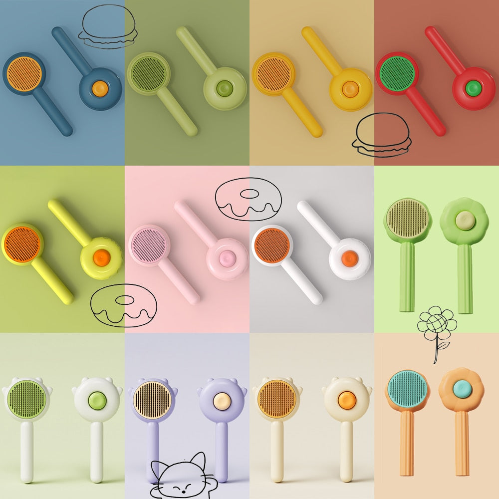 Hamburger Cat Brush Comb Avoid Hairball Loose Hair Remover