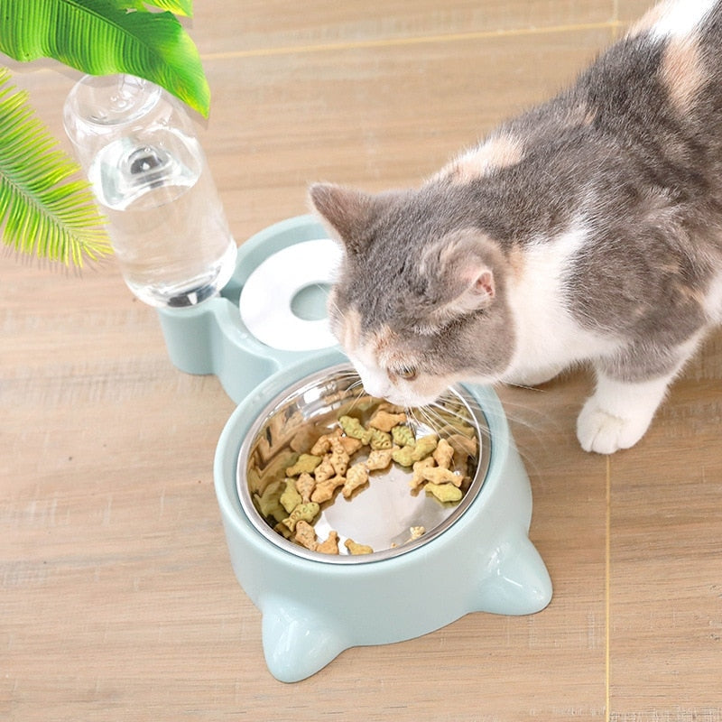 Blue Pet Dog Cat Bowl Fountain Automatic Food Wate