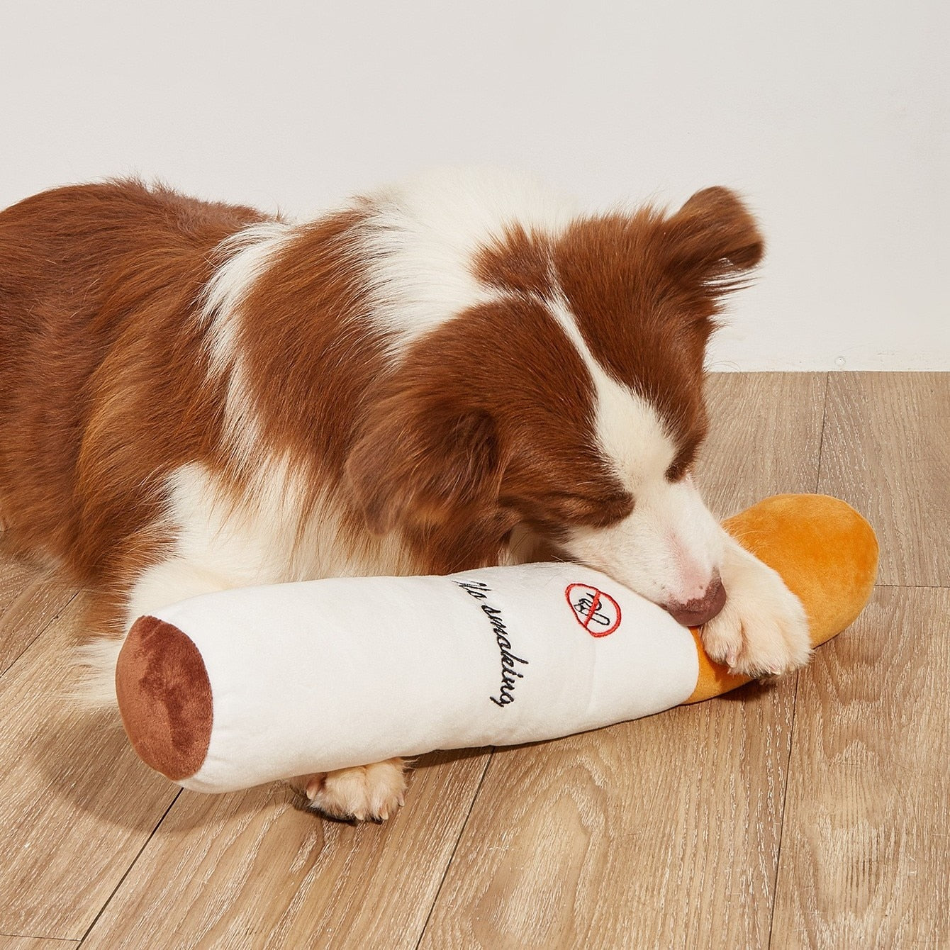 Funny Cigar Plush Dog Toy – Soft, Squeaky & Hilarious Pet Chew Toy