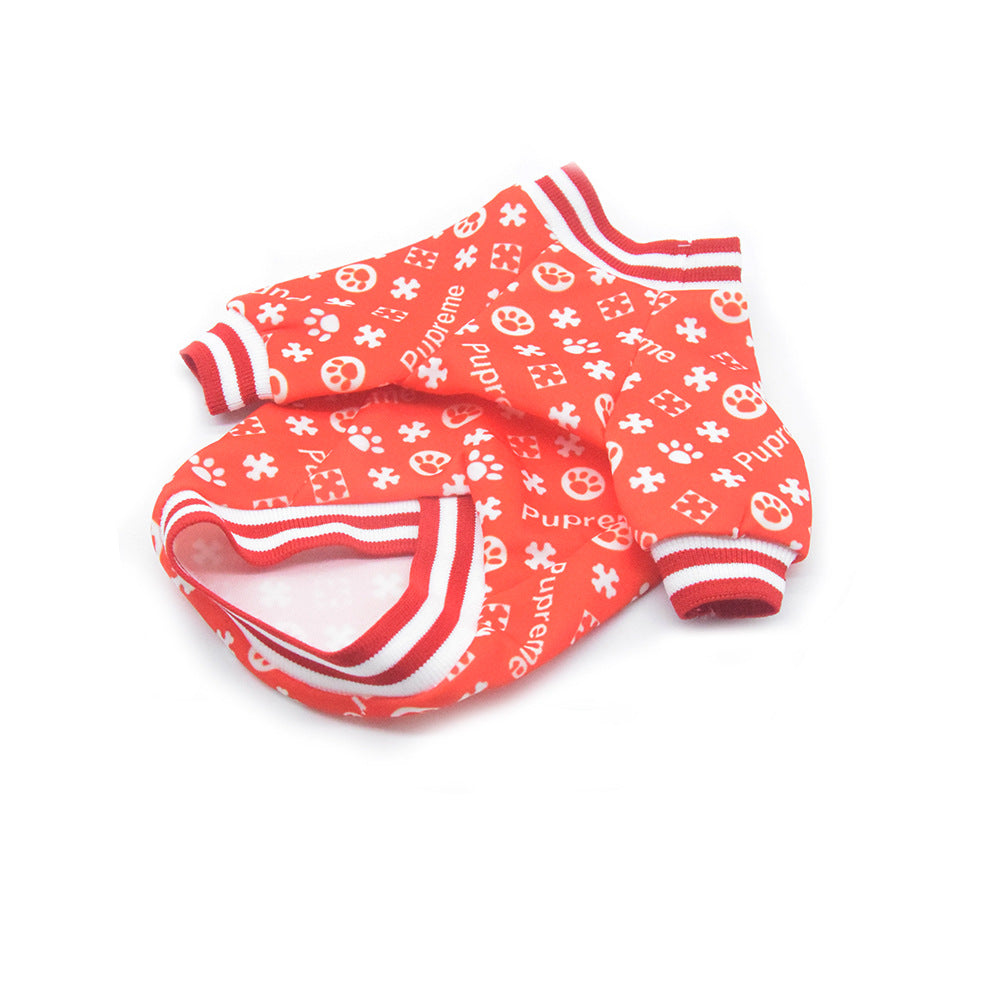Brand Dog Clothes Dog Paws Full Print