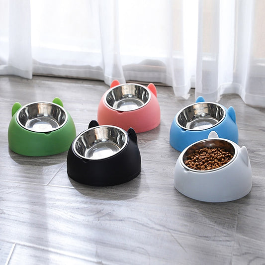 Cat Dog Bowl 15 Degrees Raised Stainless Steel