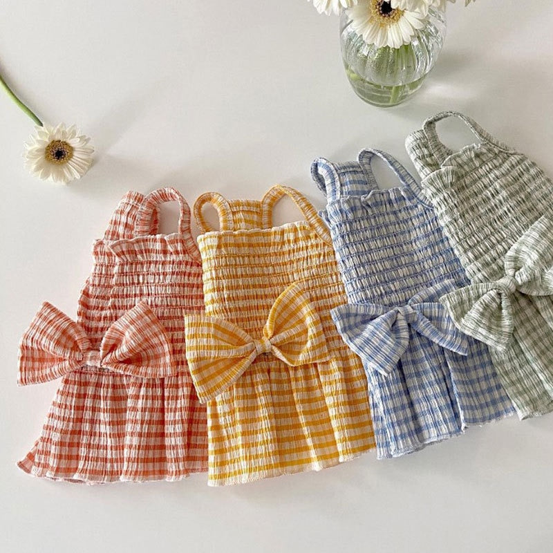 Cute Summer Plaid Skirt Pet Clothing