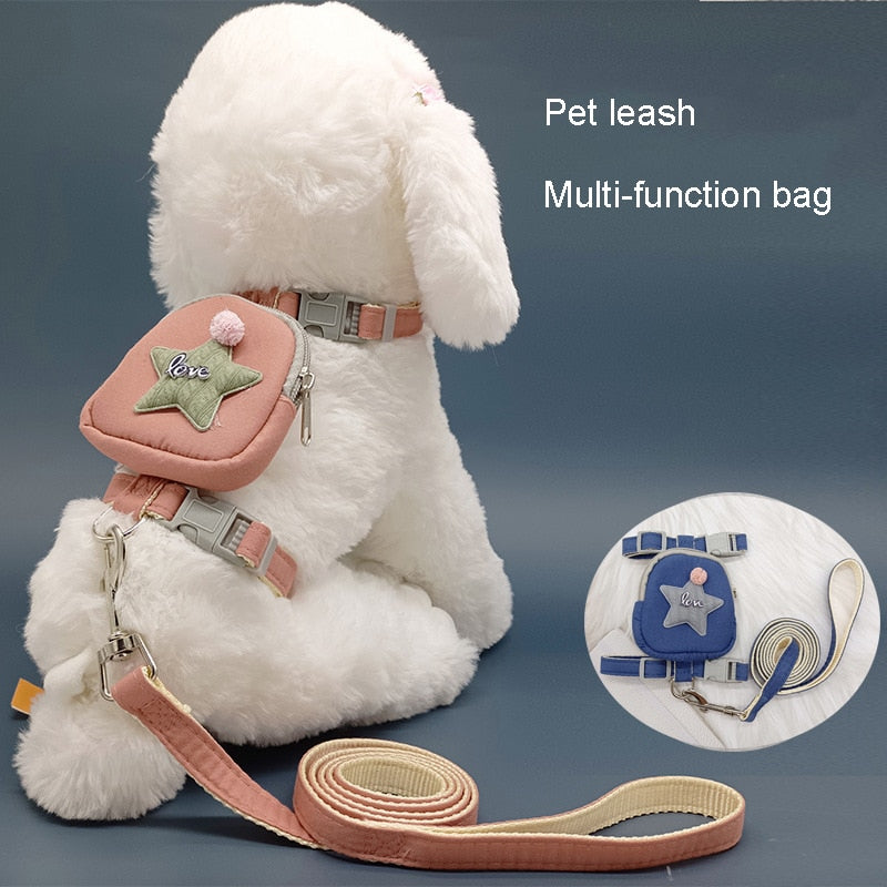 Dog Traction Rope Adjustable Pet Knapsack Poodle
